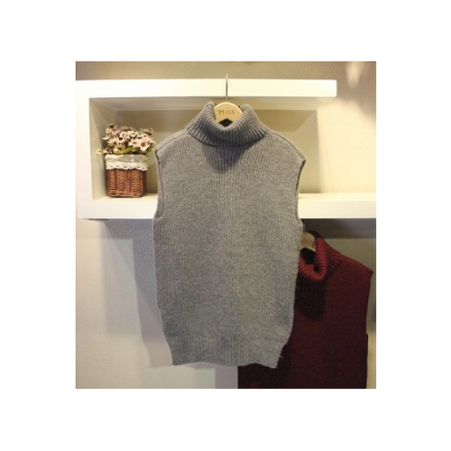 全2色 ニット レディース タートルネック ベスト レディース ニットベスト 袖なし リブ編み 通勤 オフィス Ol 通学 デート お出かけ カジュアル 上品 ふんわり ゆったり トップス グレー パープル T9369 Tricot By Arroser