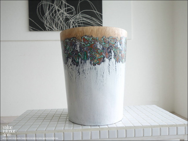 モンキーポッド総無垢材 プランツカバーm 鉢カバー プランツポット 植木鉢カバー 天然木 ナチュラル 一点物 手作り 入れ物 送料無料 Valuestore