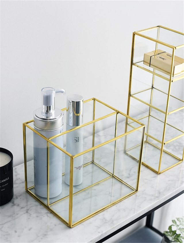 ゴールドフレーム アクリル コスメ収納 ケース Mykinity