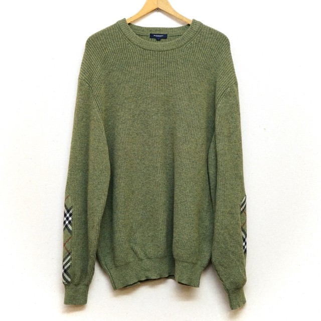 226 Burberry London バーバリー ニット セーター メンズ古着 サイズl 三陽商会 日本製 Antique John アンティーク ジョン