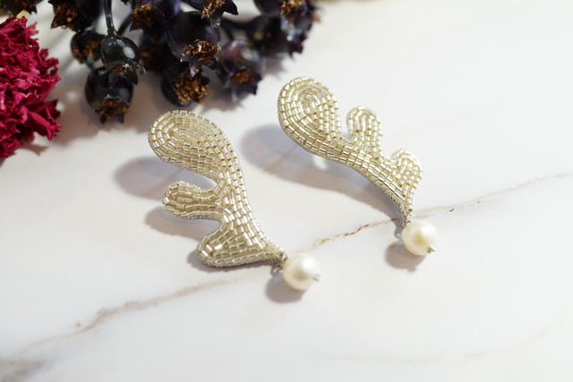 【刺繍ピアス】P/E-wave/S
