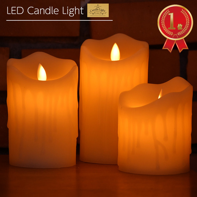 Ledキャンドルライト 3本セット リモコン付き 蝋製 リアル 揺らぎ 間接照明 キャンドル インテリアライト 照明 おしゃれ 電池式 装飾 蝋燭 蝋 可愛い 癒し 父の日 母の日 敬老の日 記念日 プレゼント 送料無料 Zeldner 7 Hobbyone