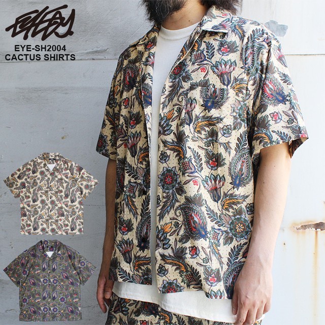 Eye Sh04 Eyedy アイディー Cactus Shirts サボテン ペイズリー柄 開襟シャツ 大きいサイズ ビッグサイズ M L Xl Ll Xxl 3l セレクトショップ P C H