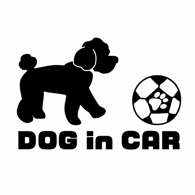 送料無料 Dog In Car トイプードルステッカー 車用 カーステッカー Smile Leaf