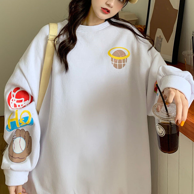 3色 Casual トレーナー スウェット レディース 裏起毛 おしゃれ 安い 韓国 プリント 秋冬 まるの樹 Fashion