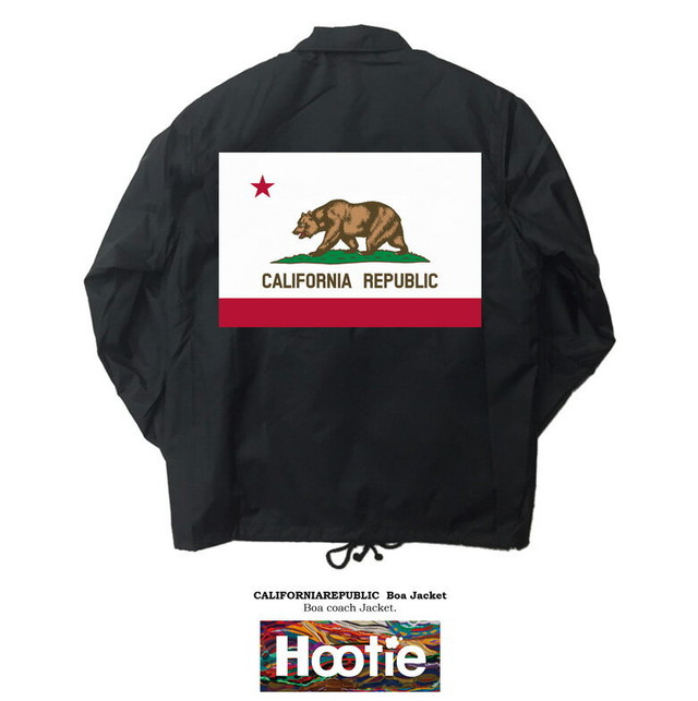 California Republic オリジナルデザインコーチジャケット 送料無料 West Side Hip Hop Dope Thug Swag Street Jkt ヒップホップ ドープ サグ スワグ ストリート ユニセックスカリフォルニア州 州旗 フラッグ Flag 熊 ベア California 西海岸 Astorejapan