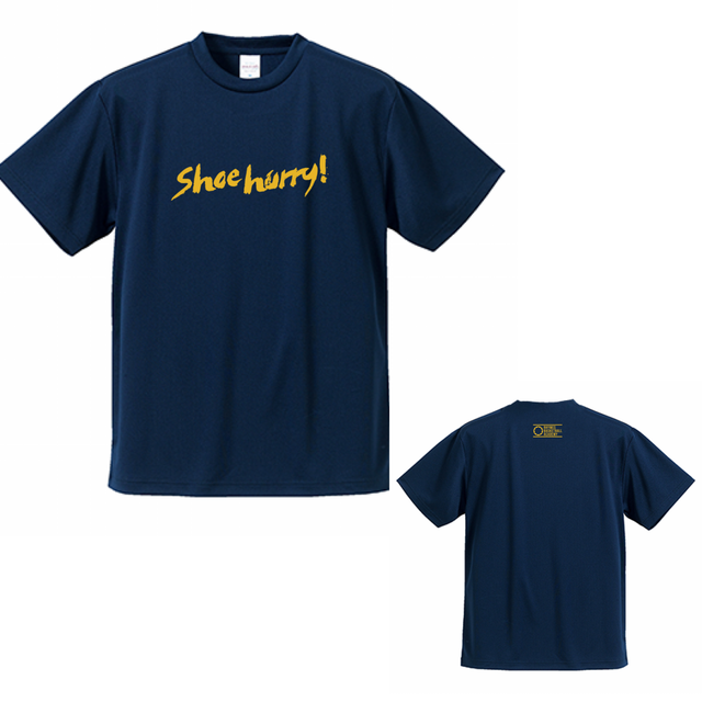 【限定】SHOEHURRY! DRY T-SHIRTS|ドライTシャツ(ネイビー/イエロー)