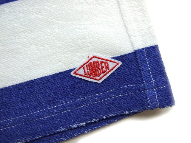 Lumber ボーダーショーツ 白青mサイズ ハーフパンツ ランバー ボーダーパンツ K2select