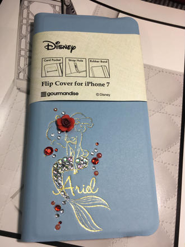 Disneyアリエルデコiphone7手帳型ケース Fiorire107