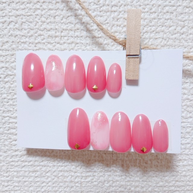 ピンク大理石ネイル Maronail S