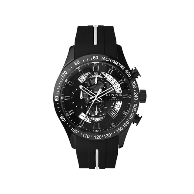 スケルトン ブラック ラバー クロノグラフ ウォッチ ¥71,500↓
