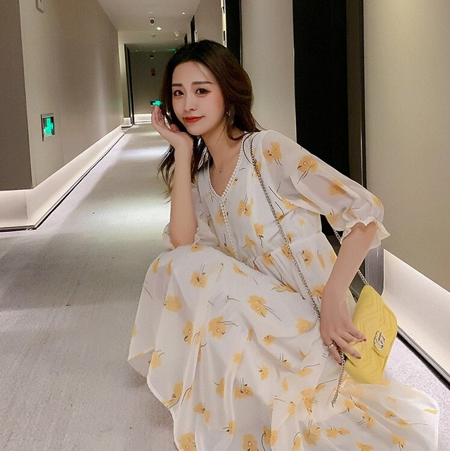 マタニティ ワンピース 5分袖 ゆったり大きいサイズ シフォン 花柄 夏 春 ロング丈 授乳口付き ラウンドネック ティアードワンピース フェミニン 大人可愛い ガーリー 透け感 妊婦服 授乳服 マタニティウェア マタニティ授乳服 Mommystyle