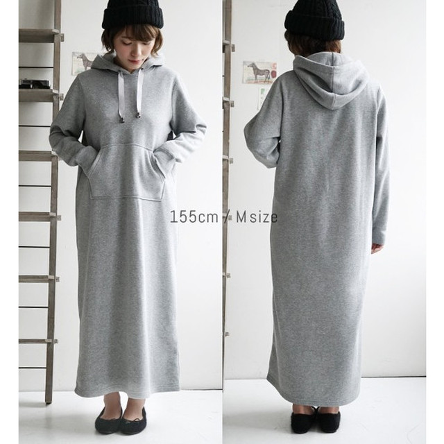 ロングワンピース マキシワンピース ワンピース 長袖 裏起毛 スウェット レディース ワンピ マキシ丈 ロング丈 あったか 秋 冬 新作 Japan Market Shop 只今クリアランスセール開催中 送料無料