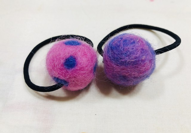 羊毛フエルト ヘアゴムセット 動画レッスン付き アトリエ杵築