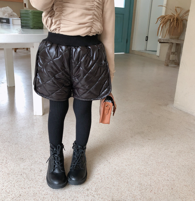 秋冬 2色 绵入れ ショート パンツ 女の子 おしゃれ Coolkids