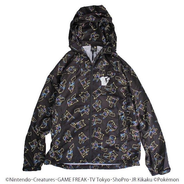 Go Slow Caravan ゴースローキャラバン ポケモン ピカチュウ 総柄 目立ッチャブル パーカージャケット 黒 No セレクトショップオズ Select Shop Oz
