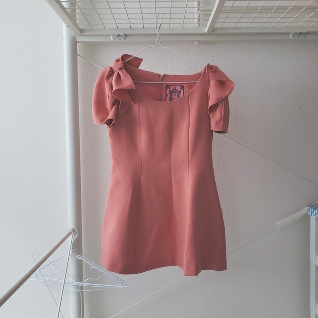 送料無料 Honeybunchリボンワンピース プリチー 古着 リメイク