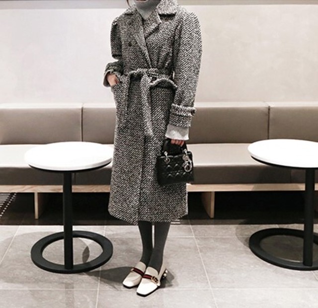 レディースファッション 40代 ファッション 秋冬 エレガント きれいめ 大人 30代40代50代 ツイード風 コート ミモレ丈 ダブルボタン ベルト付き クラシカル 上品 シック お出かけ デート 通勤 Rb A11 0072 Redbell