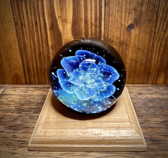 星空の花 球体オブジェ ガラスマーブル Glassplanet