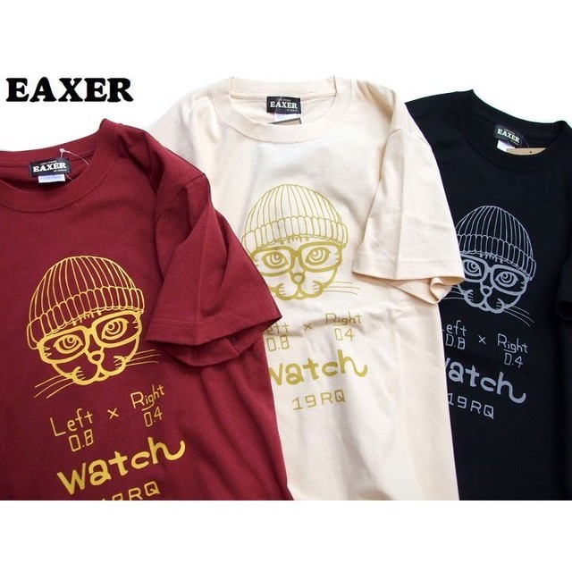 送料無料 ネコtシャツ 猫t Eaxer ワッチcat 半袖tシャツ 男女兼用 半t Kt メガネをかけてワッチを被った猫柄 K2select