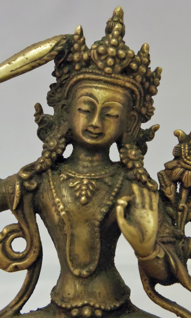 値引きする マンジュシュリー 文殊師利菩薩 １２インチ 真鍮 ネパール ３２ ５cm シンボル お守り ご利益 瞑想 像 仏具 神様 チベット 仏具 Indonesiadevelopmentforum Com
