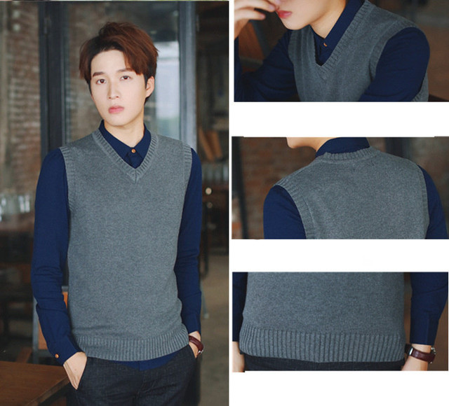 ニットベスト メンズ セーター オフィス かっこいい ビジネス インナープルオーバー カットソー 袖なし 春 秋 冬 1224mj Bikewear