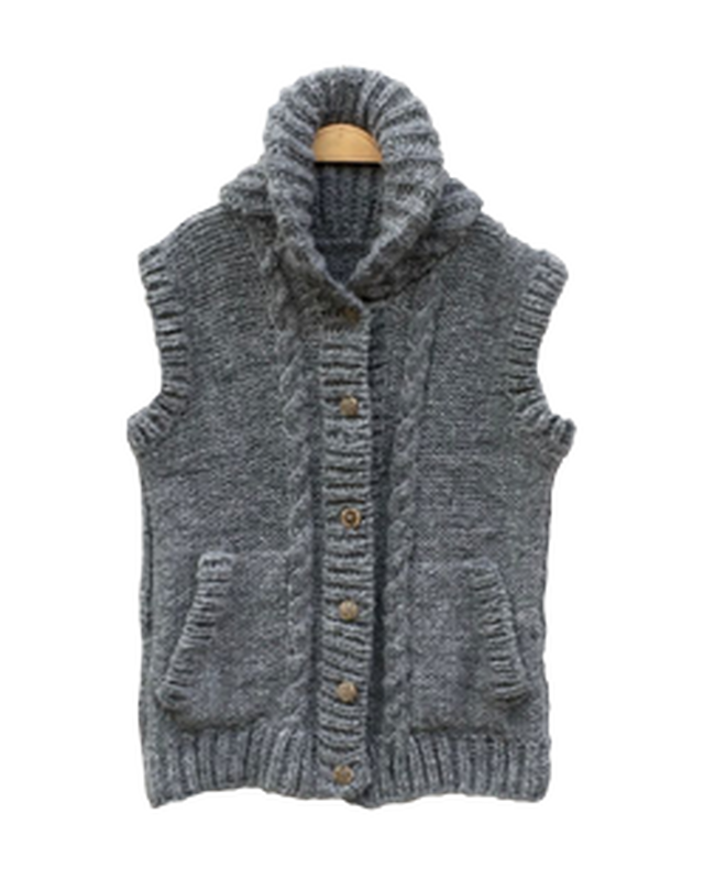 Vest Hand Knit Vest Sherpa Gray ー ベスト 手編みニットベスト シェルパ グレー Traps