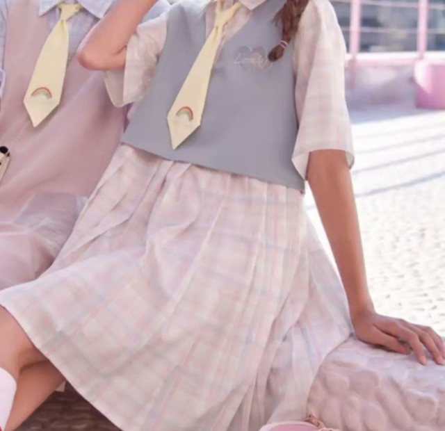 レディースファッション セットアップ ミニワンピース ベスト ネクタイ付き チェック柄 新作 春夏コーデ 新作 シャツワンピース More Lluze モア ルーゼ