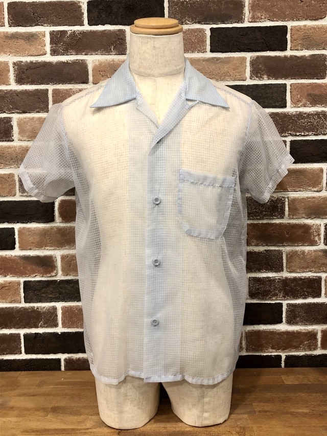 ヴィンテージ 50s Nylon シースルー チェック柄シャツ メンズm Taro1985