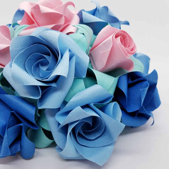 折り紙のバラ半円ブーケ Rbi Flower Art ラビフラワーアート
