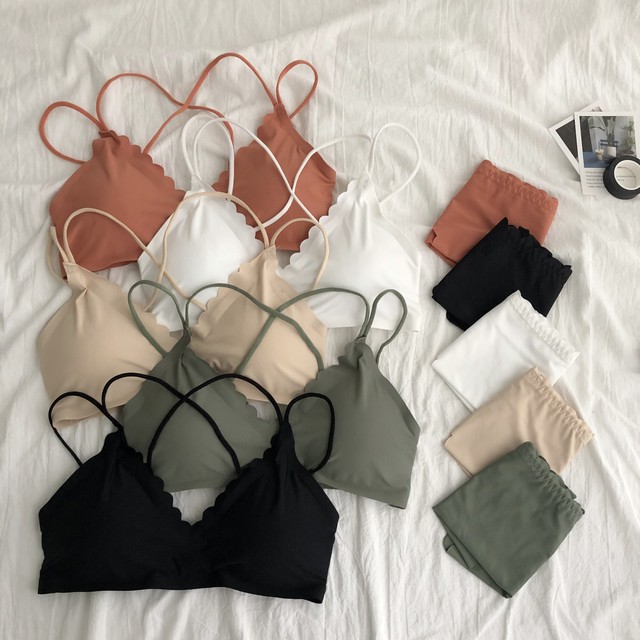 下着 通販 代 可愛い 着心地いい 少女ブラジャーショーツセット A Cカップ通用 75shops