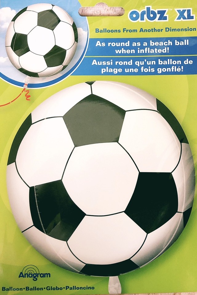 サッカーボール型バルーン 15インチ 16インチ 約38cm 40約cm 浮くタイプ ヘリウムガスは別途ご購入ください レッツバルーン