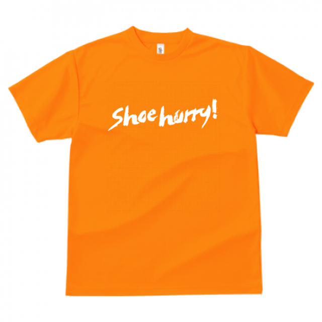【オレンジ/ホワイト】SHOEHURRY! ドライTシャツ
