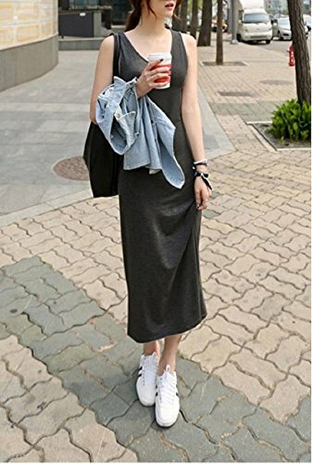 Heaven Days ヘブンデイズ マキシ ワンピース ノースリーブ カジュアル シンプル 無地 レディース セレブ ファッション 1605b0014 Heaven Days