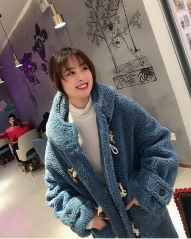 543 もこもこであたたかなトレンドのボアダッフルコート ブルー 海外のプチプラきれいめカジュアルレディースファッション Pakaian Lucu 海外のプチプラきれいめカジュアルレディースファッション Pakaian Lucu