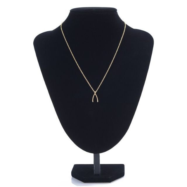 ネックレス レディース メンズ ウィッシュボーン ペンダント ゴールド シルバー シンプル プレゼント 誕生日 記念日 Favoriteselect