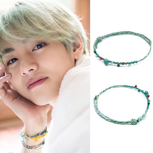 Bts V テヒョン テテ 着用モデル ビーズ ストーン 手編みロープブレスレット Moree 正規品 日本未入荷アクセサリー Leadhope