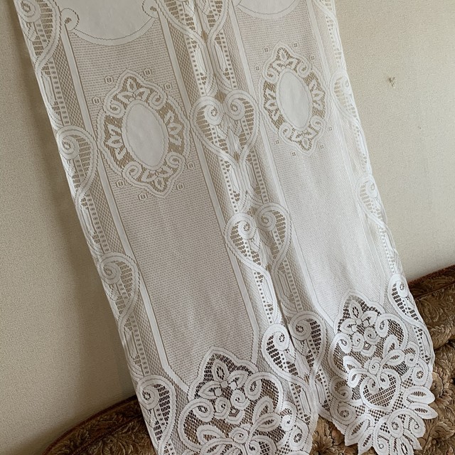 セール 最終価格 ヴィンテージ アンティーク レース カーテン のれん リアルサープラス Siauliumn Lt
