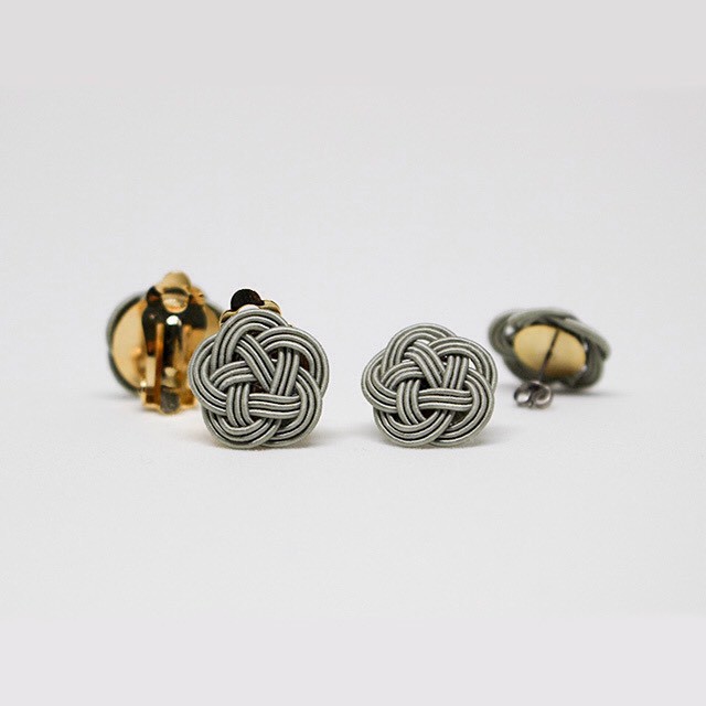 梅結びクリスタル ピアス/イヤリング