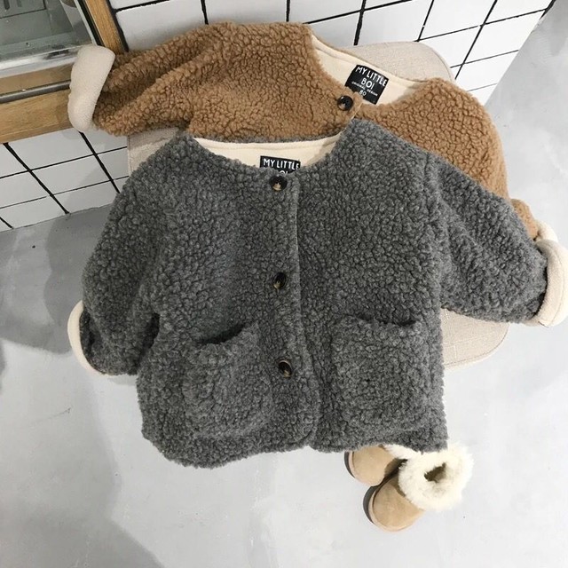 子供服 キッズ ベビー服 かわいい ボアアウター 秋冬 防寒 Dyh海外子供用品