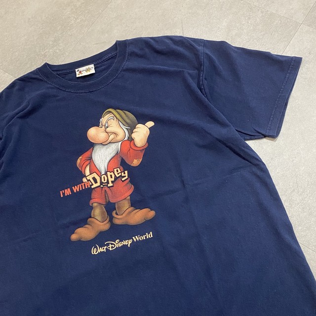 おこりんぼう ディズニー 白雪姫 小人 キャラクターtシャツ 紺 Xl Slat Albatross Isla Vintage