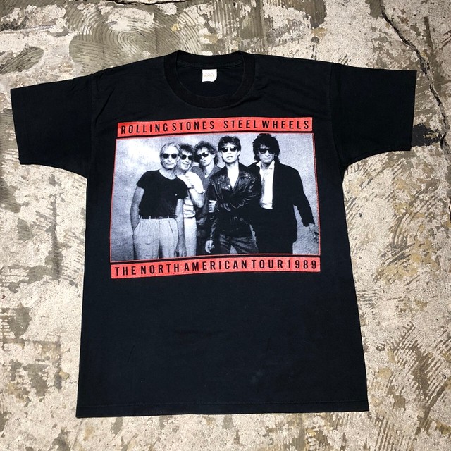 80s The Rolling Stones ローリングストーンズ バンドtシャツ ツアーtシャツ 黒 M Slat Albatross Vintage