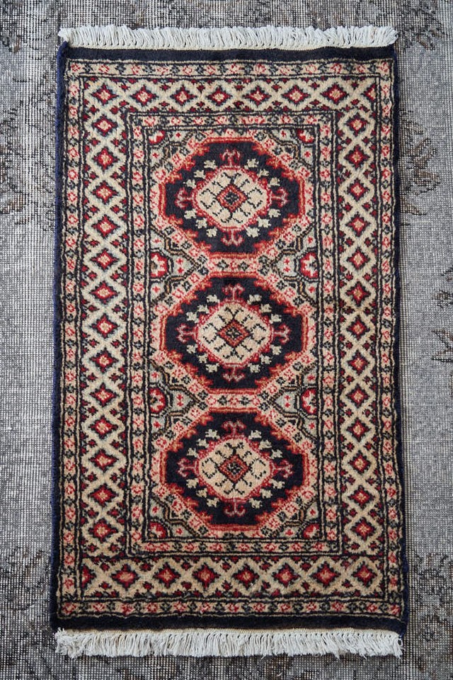 ペルシャ絨毯 165×115cm 朱色ベース トルクメン ストライプ - 通販