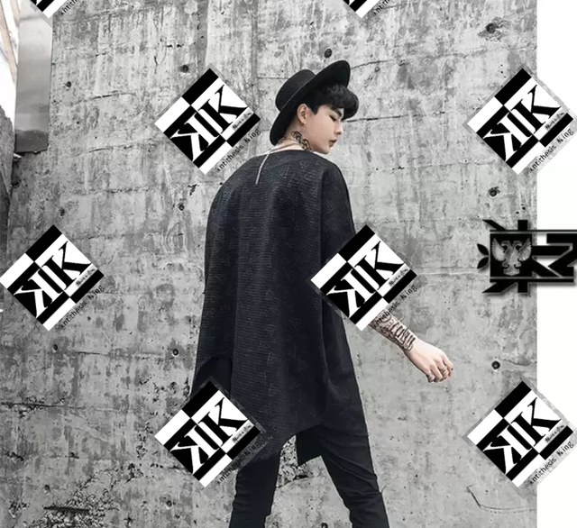 メンズ 韓国 トレンド 半袖 黒 オシャレ 貴族風 ジェンダーレス ダンス G95 Antithesisking メンズファッション部門