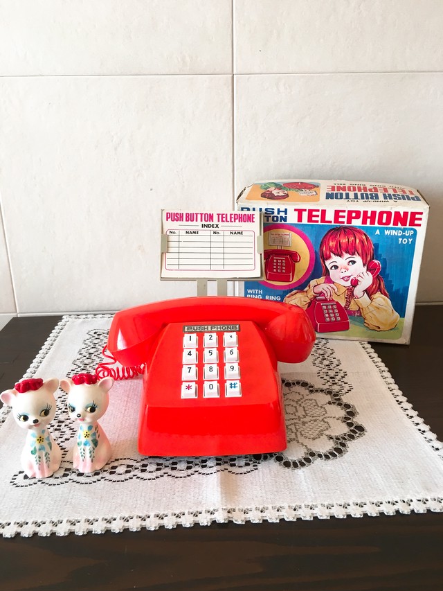 昭和レトロ プッシュホン式電話 おもちゃ レトロ雑貨 チェリッシュ