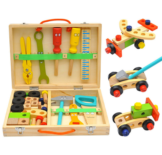 木製 ネジ ツールボックス おもちゃ 組立て 知育玩具 可愛い 人気 Dyh海外子供用品
