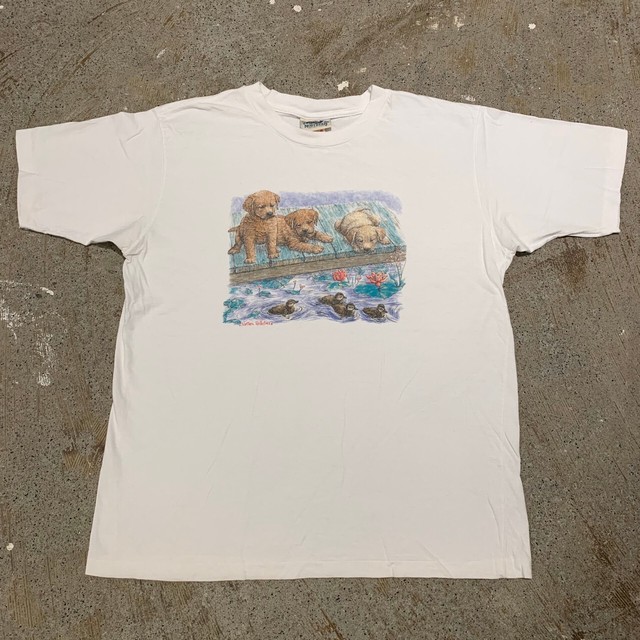 90 S Vintage Northern 犬プリントtシャツ Slut Albatross Vintage