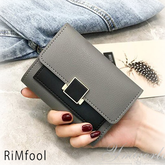 4color 財布 ミニ財布 レディース ミニウォレット 小さい財布 二つ折財布 小銭入れ付き 大容量 コンパクト Rimfool