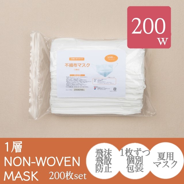 Sale 夏用不織布1層仕様マスク 0w 大きめサイズ 半額 Showa6481