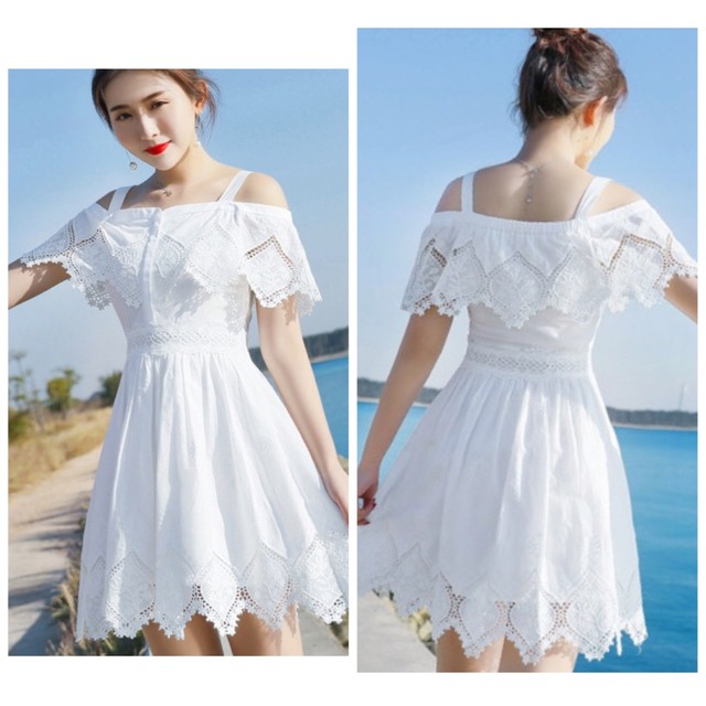 キュート 清楚 ワンピース オフショル ハイウエスト ミドル丈 Sy 3 181 Dress Sugar Moon